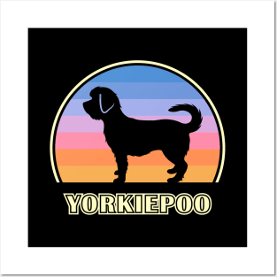 Yorkiepoo Vintage Sunset Dog Posters and Art
